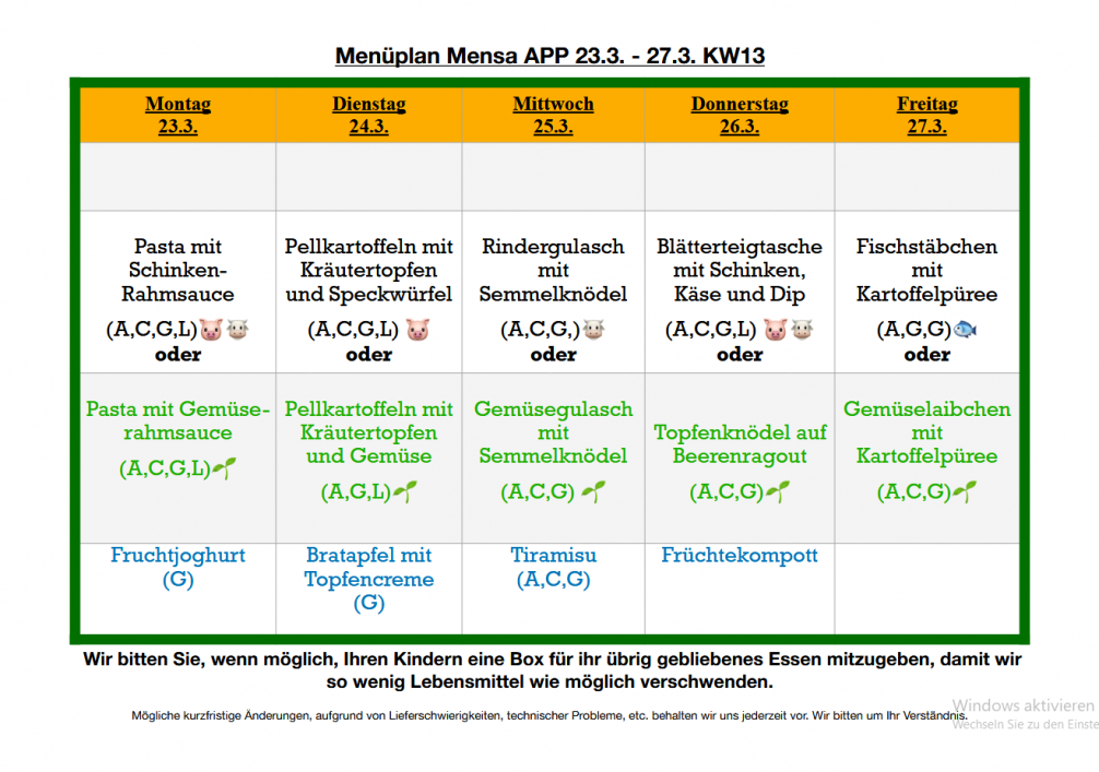 Menü Mensa KW13/2026