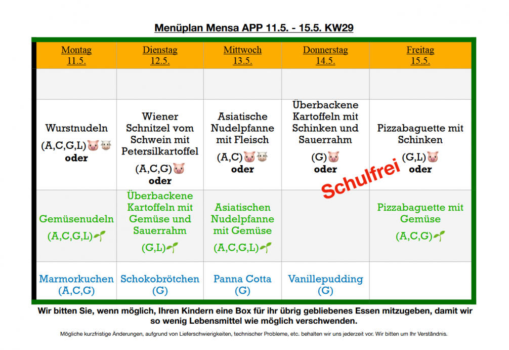 Menü Mensa KW20/2026